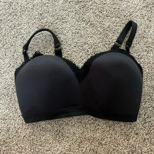 Paramour Marvelous Peggy‎ Full Figure Side-Smoother Bra 38DDD 38F Black 905004